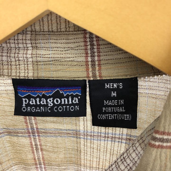 00'S Patagonia Willow Crepe Short Sleeve Cotton Check Shirt Men's M size / eaa486827