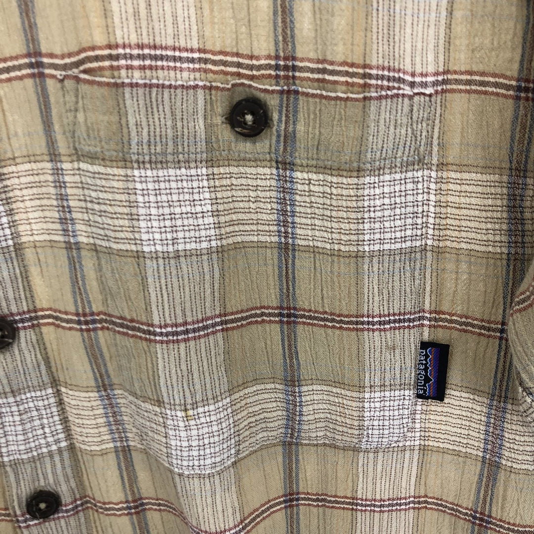 00'S Patagonia Willow Crepe Short Sleeve Cotton Check Shirt Men's M size / eaa486827