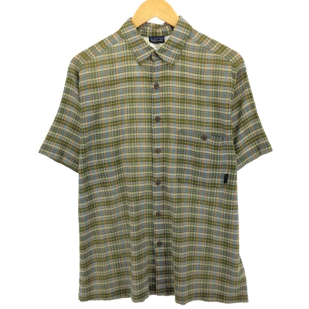 Patagonia 52917SP Willow Crepe Short Sleeve Cotton Check Shirt Men's M size / eaa486828