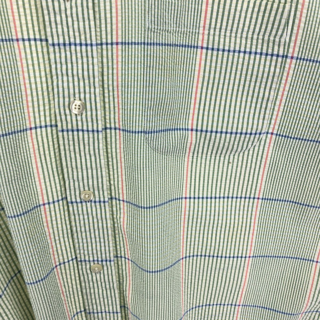 Brooks Brothers Est.1818 SPORT SHIRT Seersucker short sleeve button-down striped shirt Men's L size /eaa486831