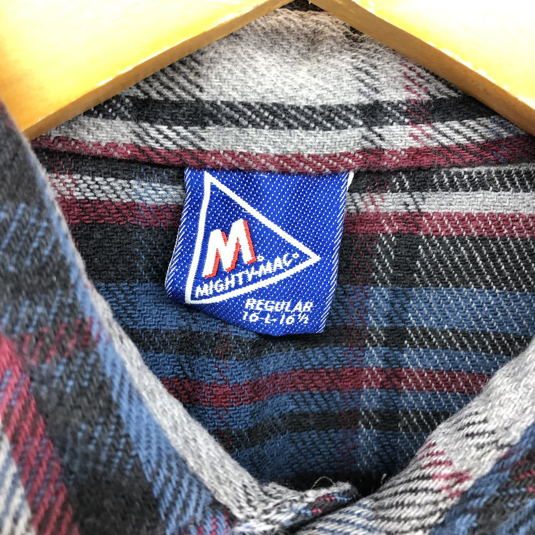 MIGHTY-MAC Long Sleeve Heavy Flannel Check Shirt Men's L equivalent /eaa486835