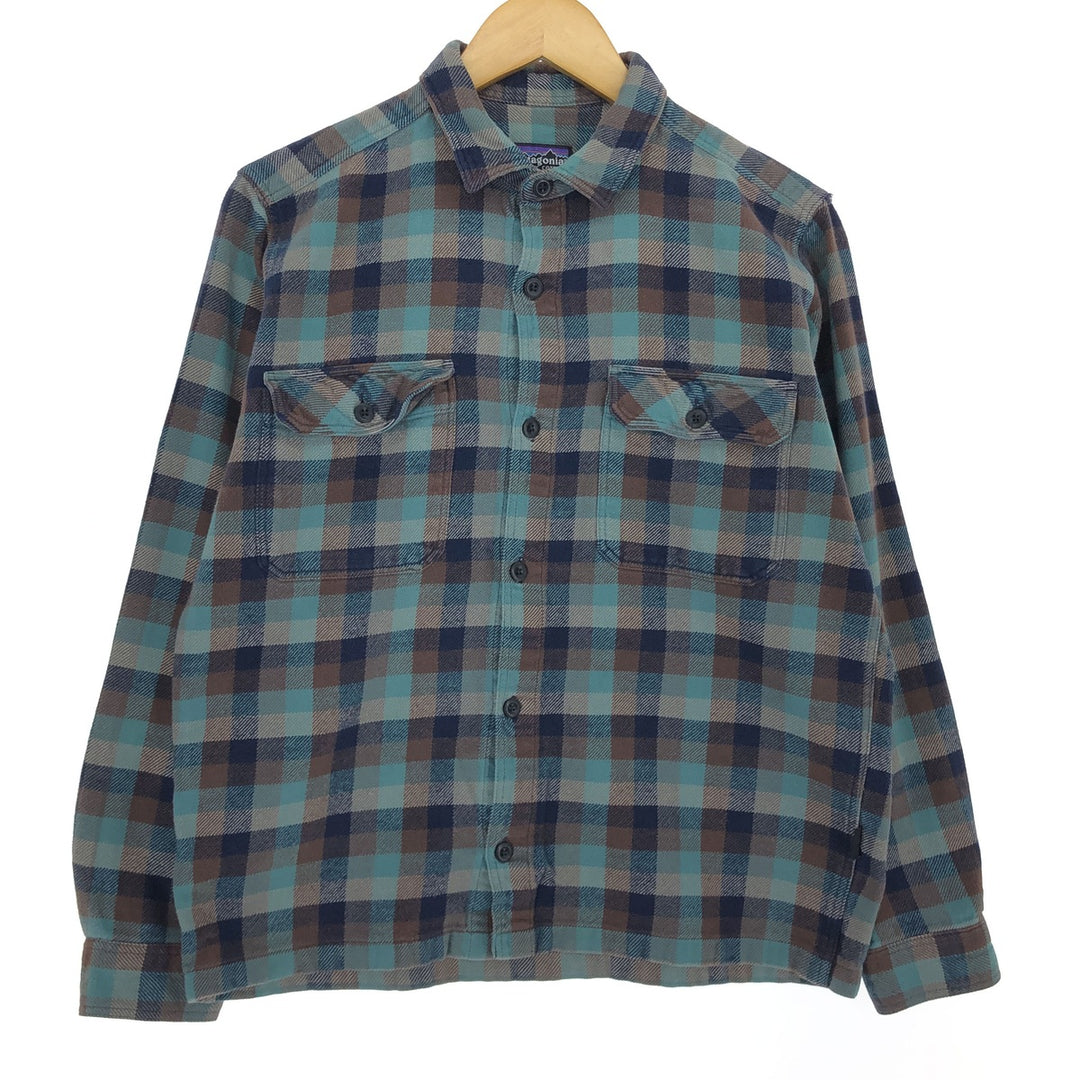 00'S Patagonia ORGANIC COTTON 53945F9 Long Sleeve Flannel Check Shirt Men's M Size / eaa486843