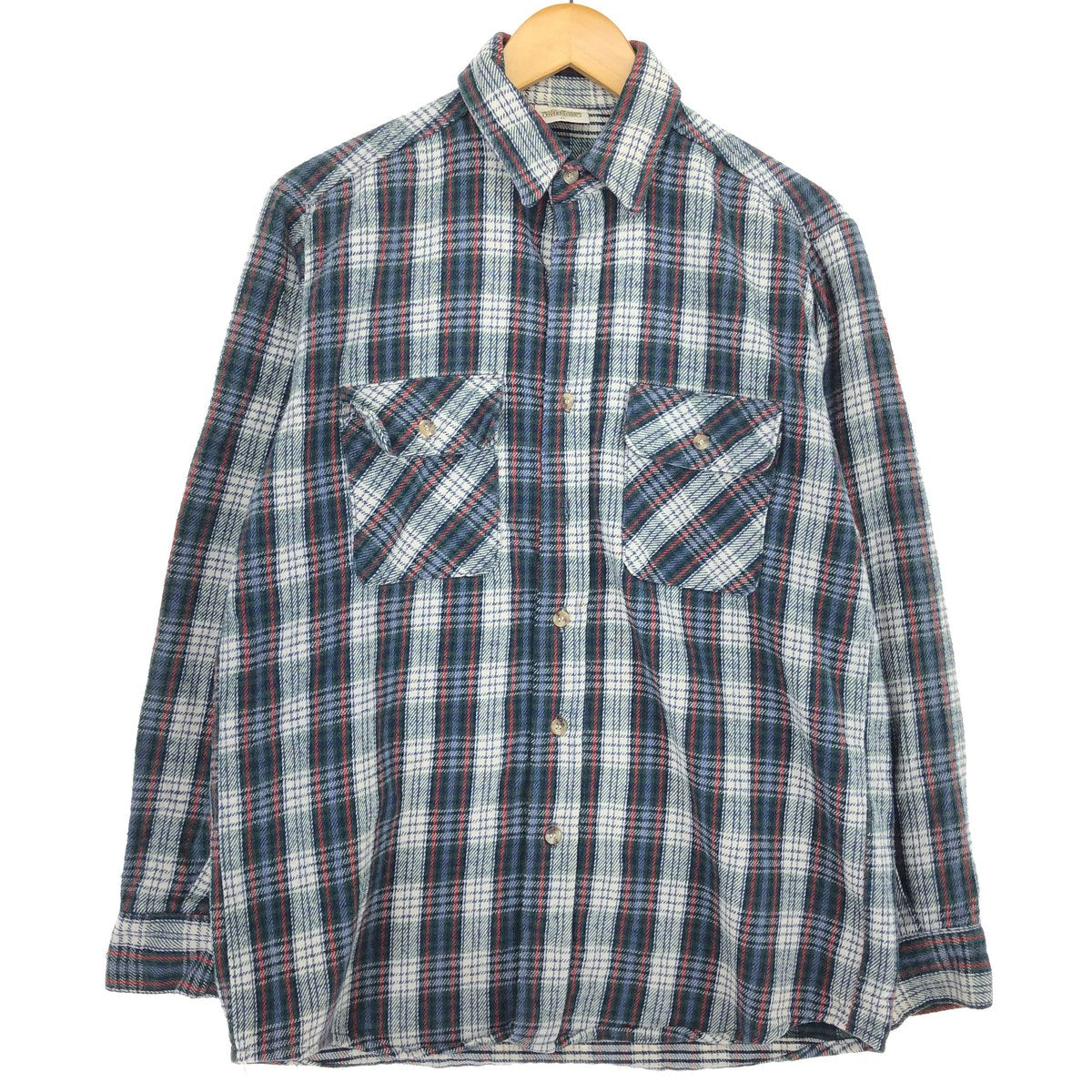 90'S Five Brother Long Sleeve Heavy Flannel Check Shirt Made in