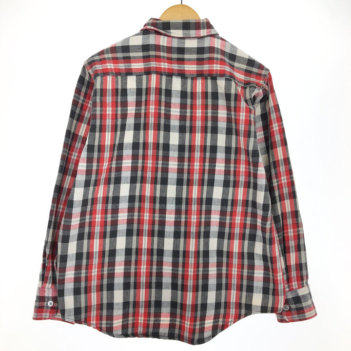 70'S GOLDEN KEY long sleeve heavy flannel check shirt made in USA, men's size L, vintage /eaa486847