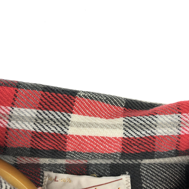 70'S GOLDEN KEY long sleeve heavy flannel check shirt made in USA, men's size L, vintage /eaa486847