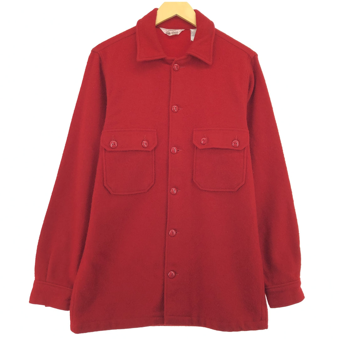 70'S BOY SCOUTS OF AMERICA Wool Shirt Jacket Made in USA Men's L Size Vintage /eaa486852