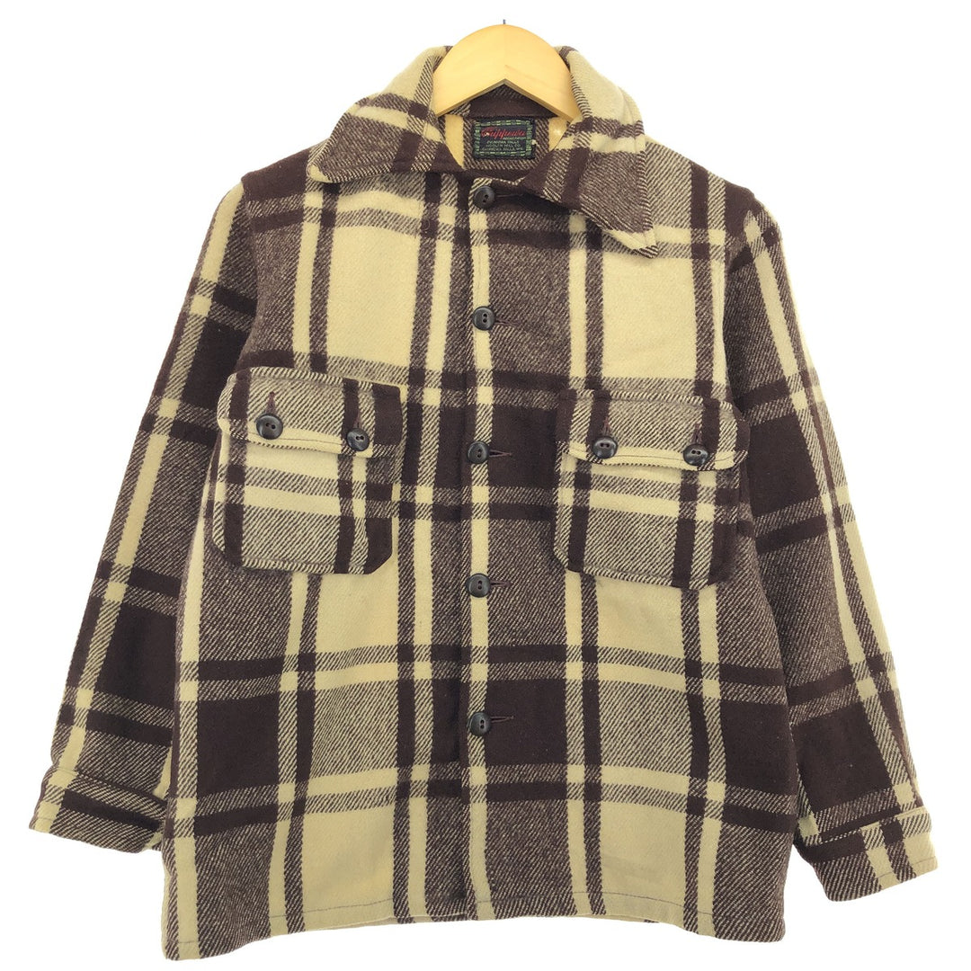 Vintage 60's Chippewa Check Pattern Wool Shirt Jacket, Men's S Size / eaa486863