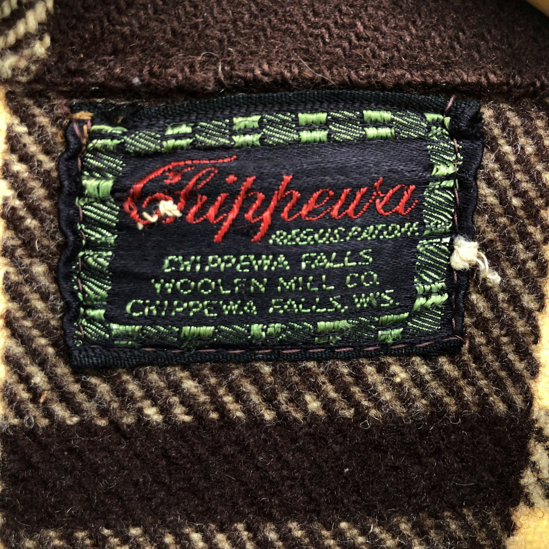 Vintage 60's Chippewa Check Pattern Wool Shirt Jacket, Men's S Size / eaa486863