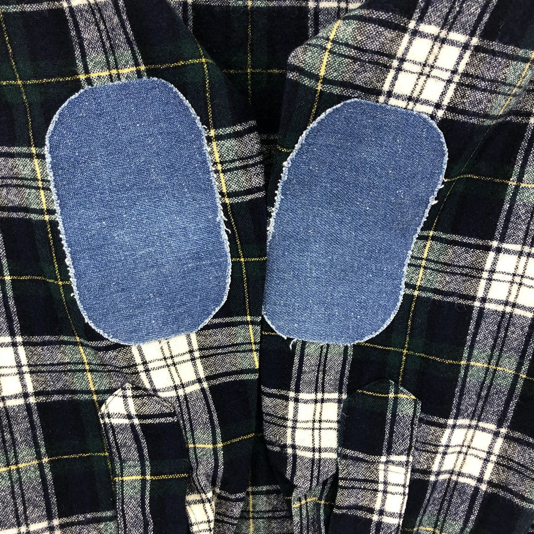 ~70'S UNKNOWN Check Pattern Open Collar Wool Box Shirt Men's L Size Vintage /eaa486868