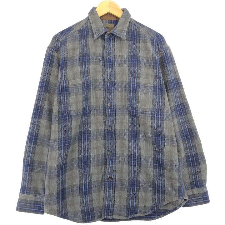 ST JOHN'S BAY Long Sleeve Heavy Flannel Check Shirt Men's L size /eaa486874