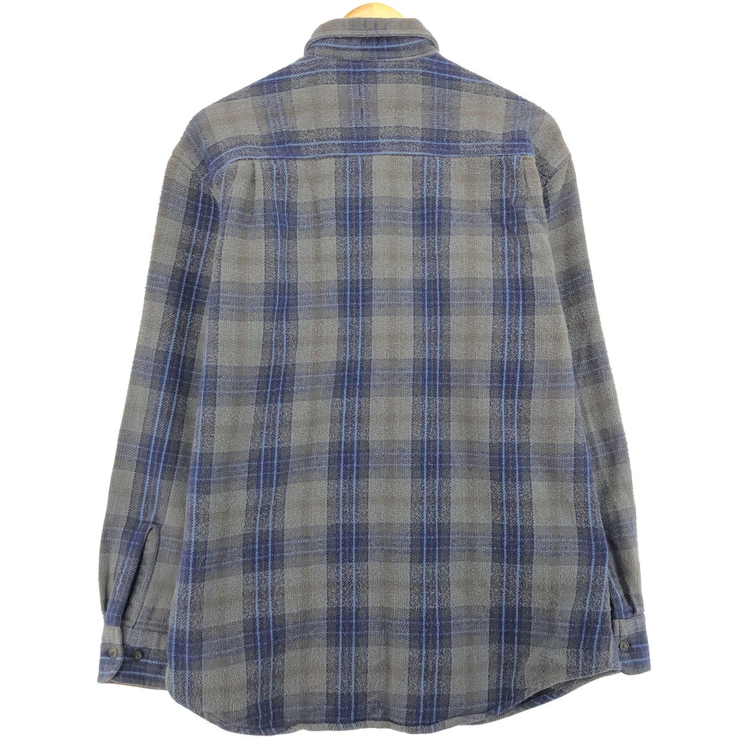 ST JOHN'S BAY Long Sleeve Heavy Flannel Check Shirt Men's L size /eaa486874