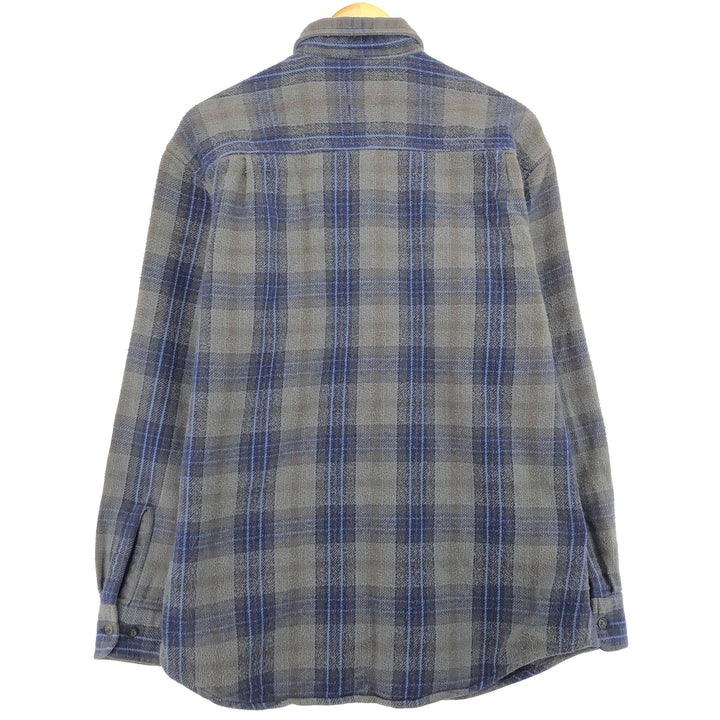 ST JOHN'S BAY Long Sleeve Heavy Flannel Check Shirt Men's L size /eaa486874