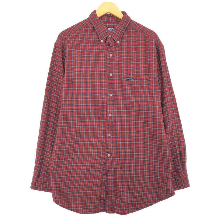 90'S Ralph Lauren Chaps Long Sleeve Button Down Light Flannel Check Shirt Men's Size L Vintage /eaa486878