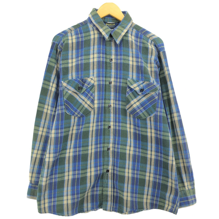 80'S OshKosh B'GOSH Long Sleeve Flannel Check Shirt Men's Size L Vintage /eaa486880