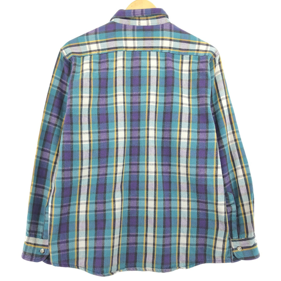 90'S Five Brother Long Sleeve Flannel Check Shirt Made in USA Men's L Size Vintage /eaa486885