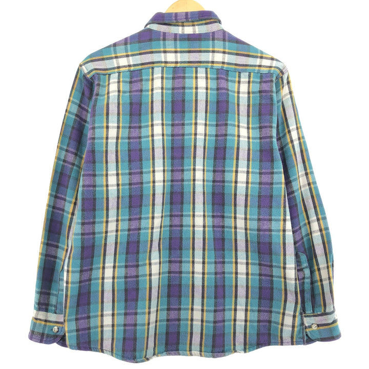 90'S Five Brother Long Sleeve Flannel Check Shirt Made in USA Men's L Size Vintage /eaa486885
