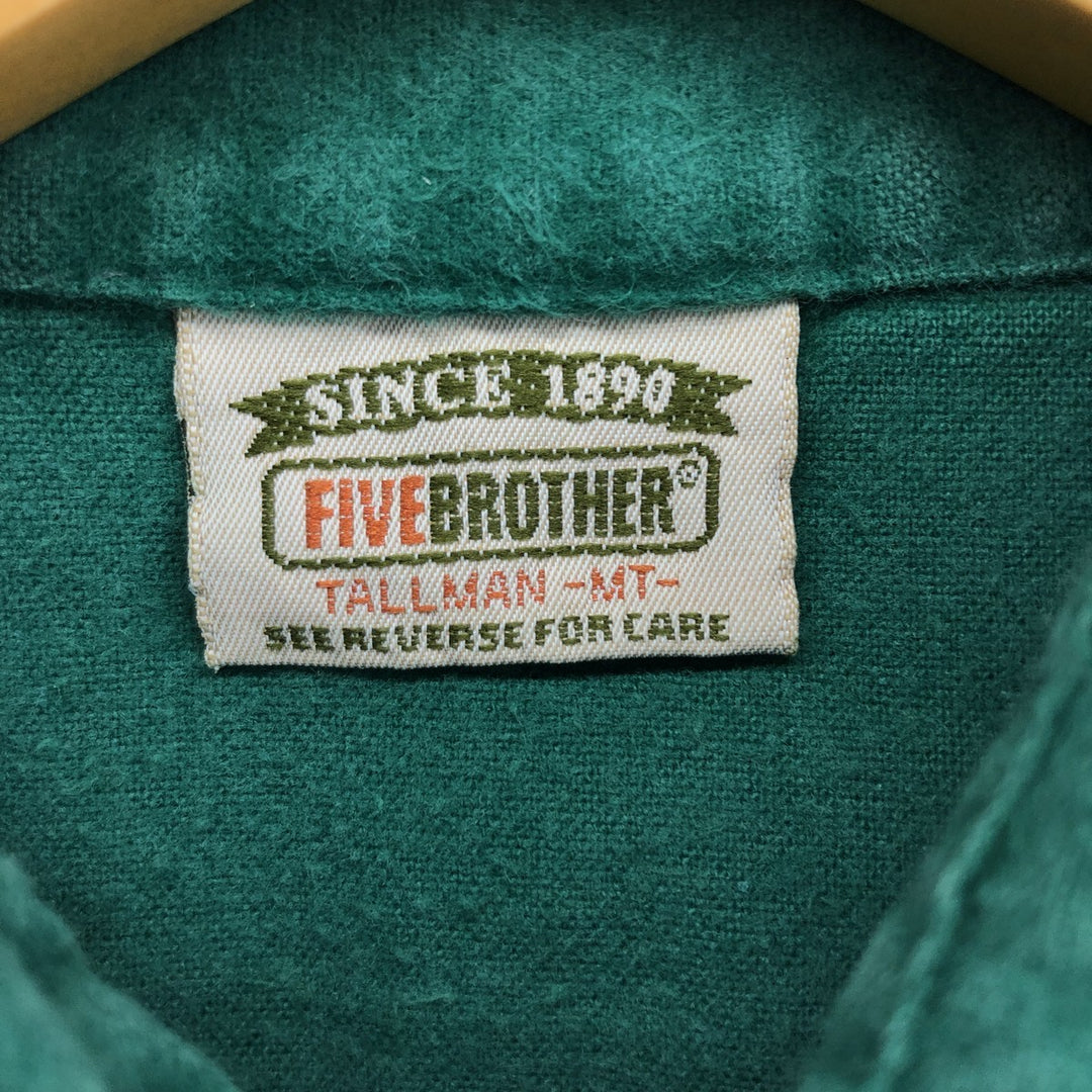 90'S Five Brother Long Sleeve Chamois Cloth Shirt Men's L Size Vintage /eaa486887