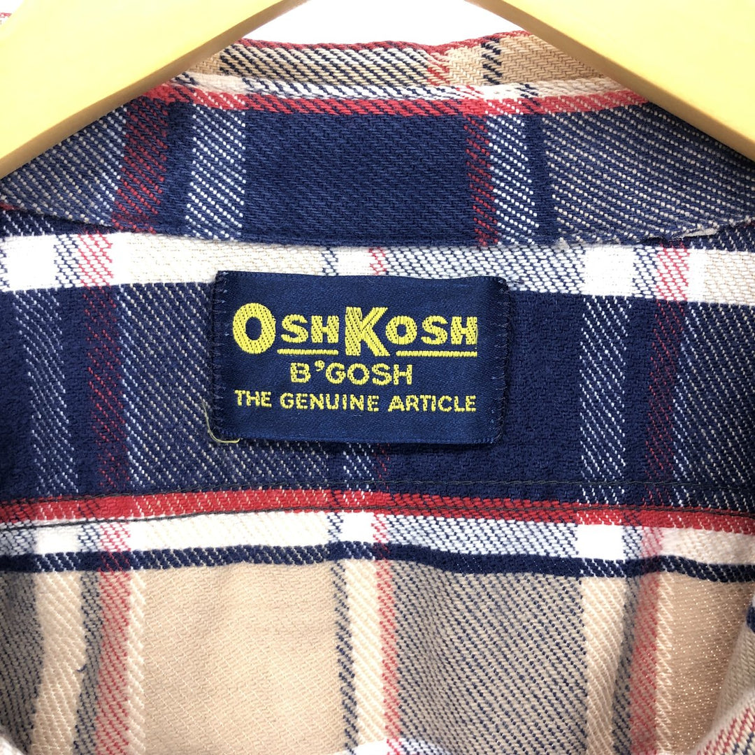 ~90'S Osh Kosh Long Sleeve Heavy Flannel Check Shirt Men's Size L Vintage /eaa486896