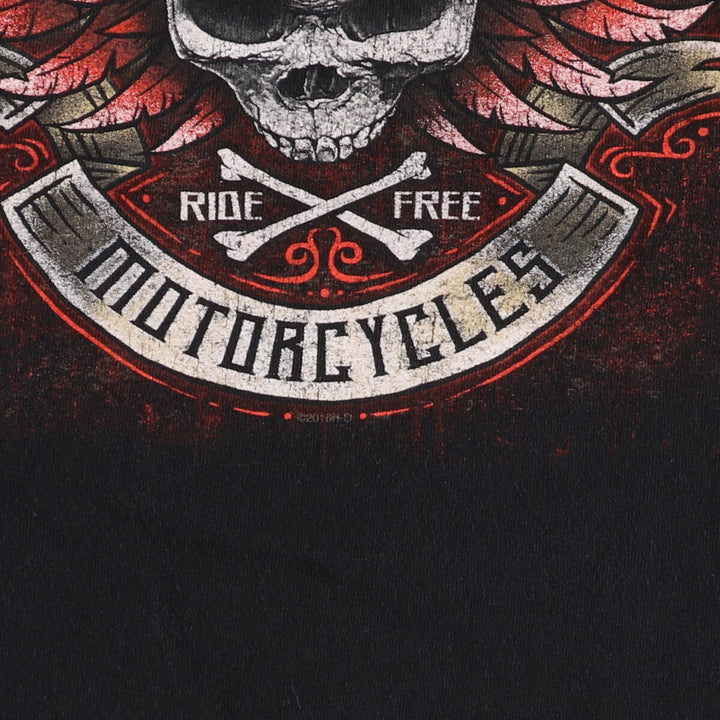 Harley-Davidson Skull Pattern Motorcycle Bike T-shirt Men's XL equivalent / eaa487027