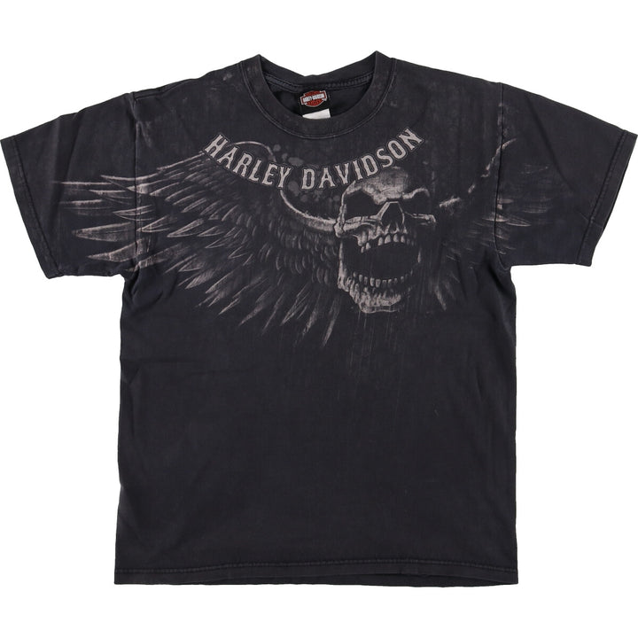 Harley-Davidson Skull Pattern Eagle Pattern Motorcycle Bike T-shirt Men's M size / eaa487028