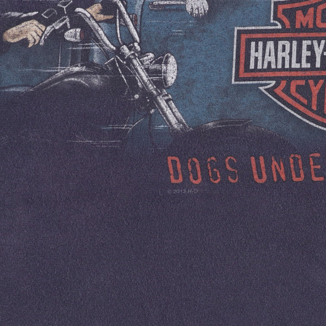 Harley-Davidson Dog Pattern Motorcycle Bike T-Shirt Men's XL / eaa487029