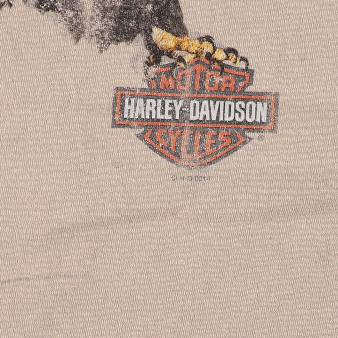 Harley-Davidson Eagle Pattern Motorcycle Bike T-shirt Men's XL equivalent /eaa487035