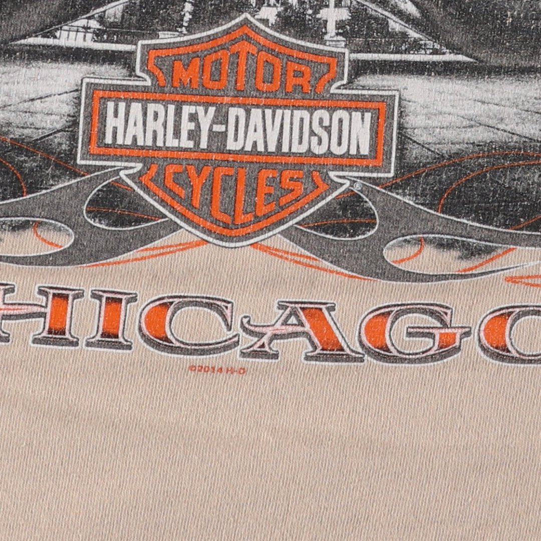 Harley-Davidson Eagle Pattern Motorcycle Bike T-shirt Men's XL equivalent /eaa487035