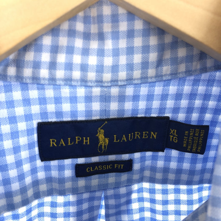 Ralph Lauren Classic Fit Gingham Check Long Sleeve Cotton Check Shirt Men's XL / eaa487050