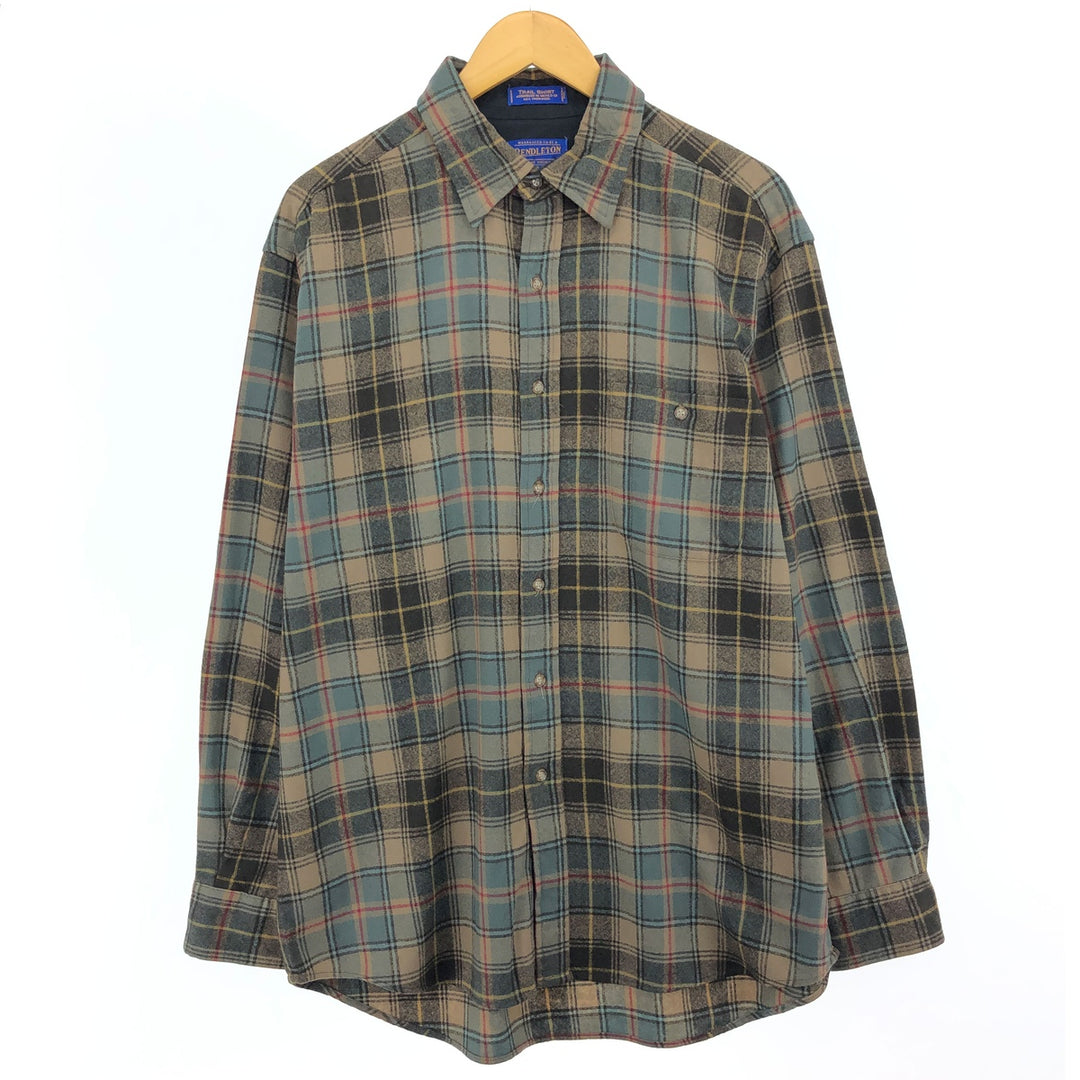 Pendleton Check Pattern Wool Shirt, Men's Size L / eaa487106