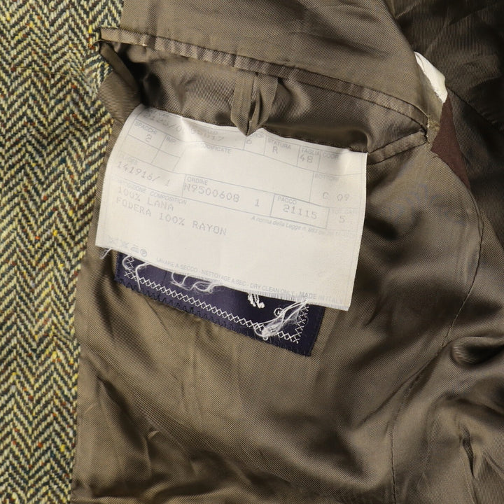 Burberry's Herringbone Wool Tailored Jacket Made in Italy Men's XL / eaa487140