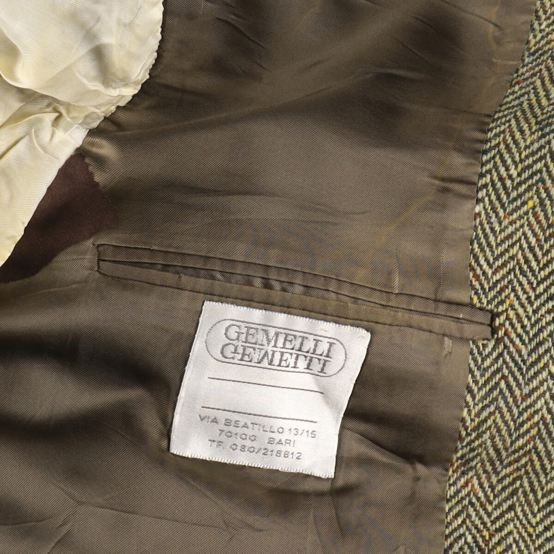 Burberry's Herringbone Wool Tailored Jacket Made in Italy Men's XL / eaa487140