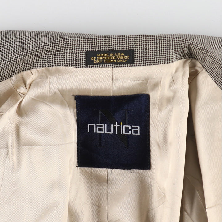 90'S NAUTICA Gun Club Check Wool Tailored Jacket Made in USA Men's L Size Vintage /eaa487142