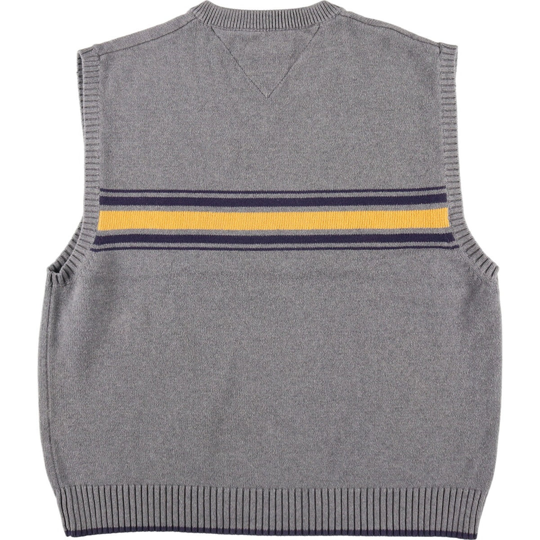 90s~ Tommy Hilfiger V-neck cotton knit vest, men's XXL size, vintage / eaa487199