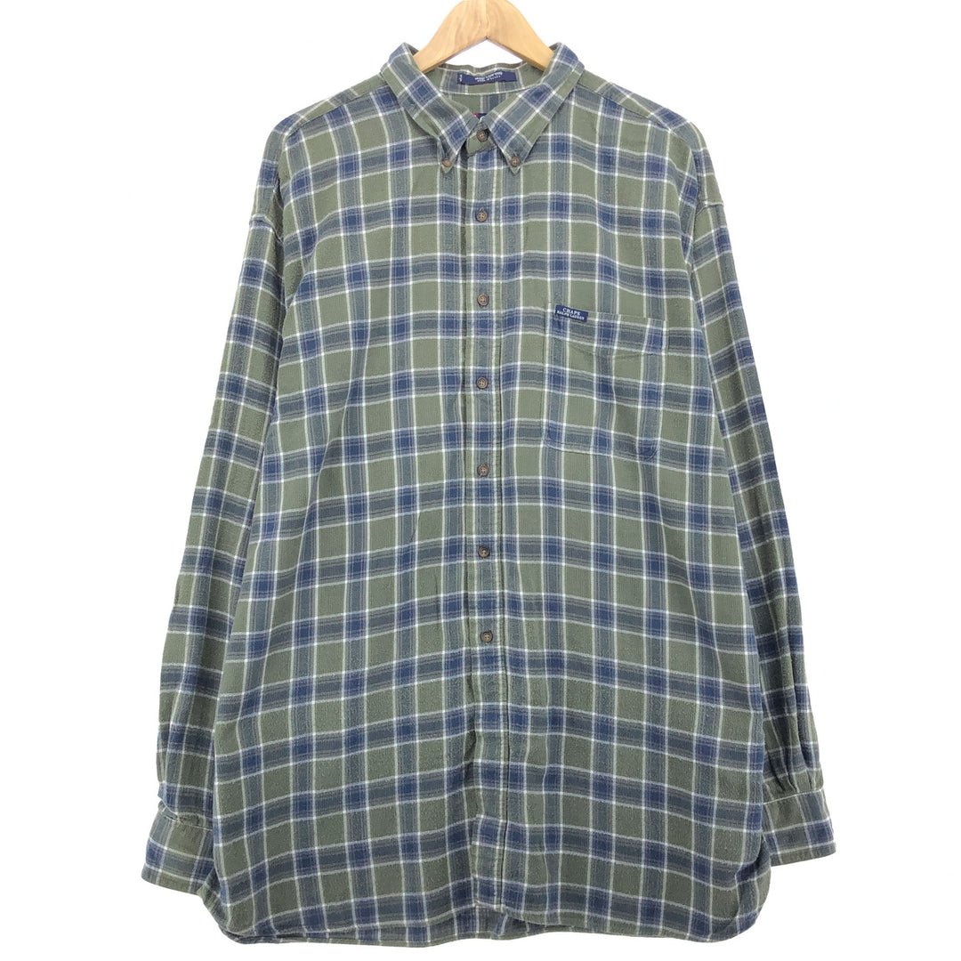 90'S Ralph Lauren Chaps Long Sleeve Button Down Light Flannel Check Shirt Men's XXL Vintage /eaa487205