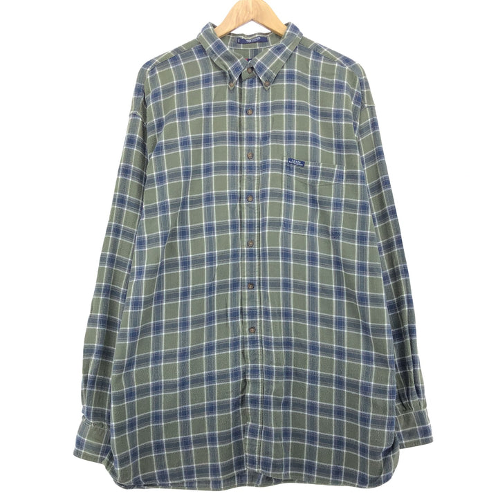 90'S Ralph Lauren Chaps Long Sleeve Button Down Light Flannel Check Shirt Men's XXL Vintage /eaa487205