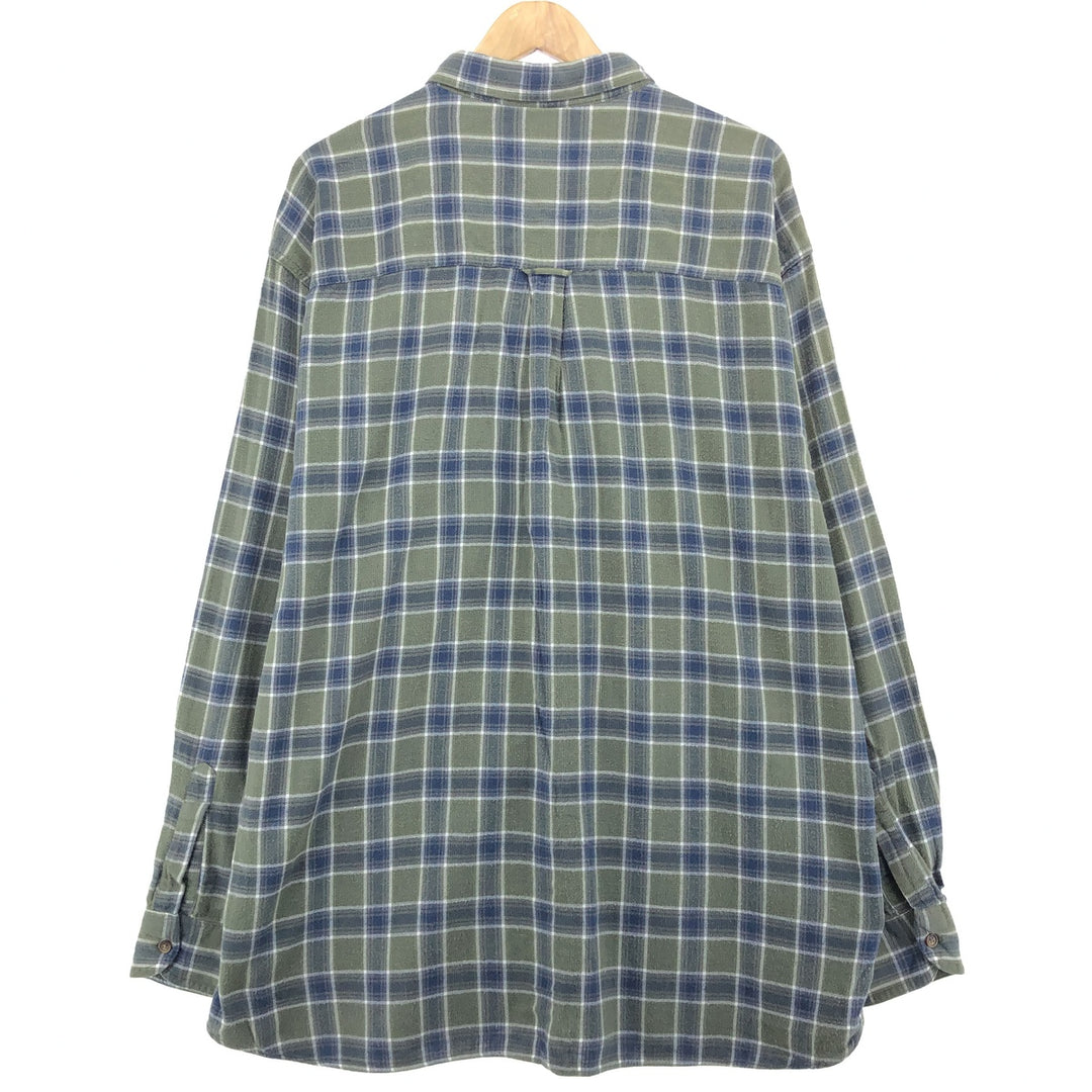 90'S Ralph Lauren Chaps Long Sleeve Button Down Light Flannel Check Shirt Men's XXL Vintage /eaa487205