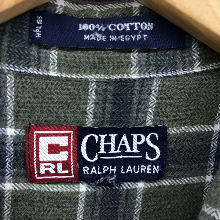 90'S Ralph Lauren Chaps Long Sleeve Button Down Light Flannel Check Shirt Men's XXL Vintage /eaa487205