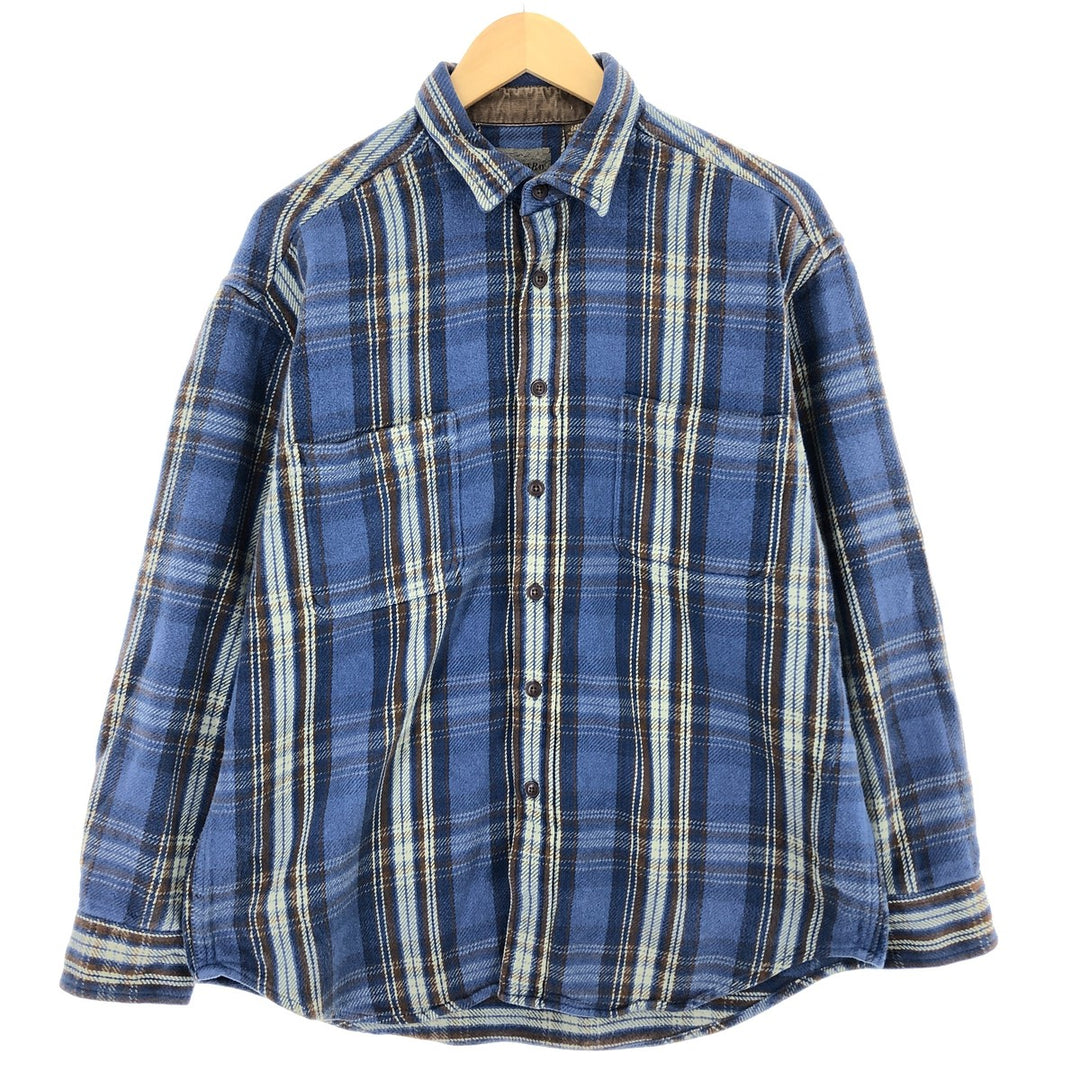 90s~ ST JOHN'S BAY Long Sleeve Heavy Flannel Check Shirt Men's L Size Vintage /eaa487223