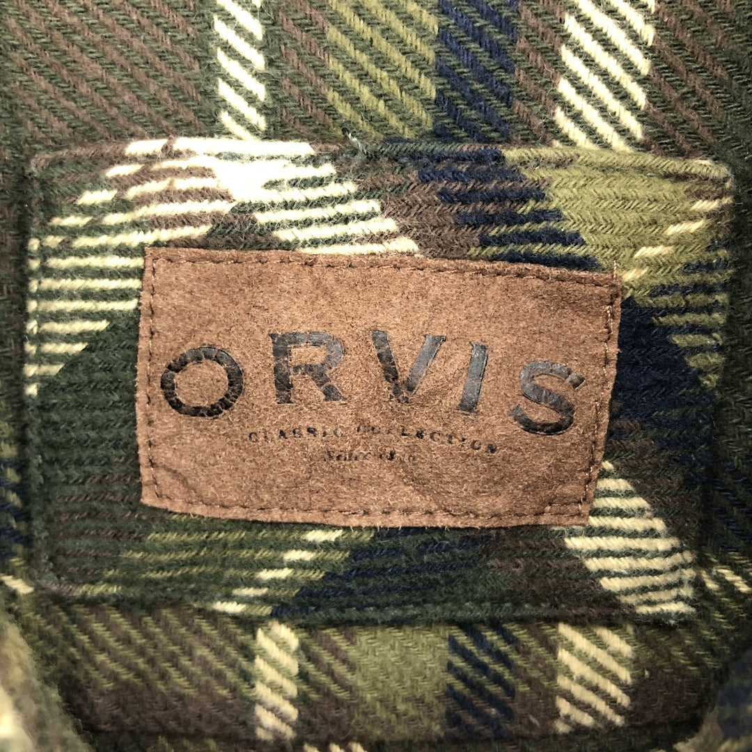 ORVIS Long Sleeve Heavy Flannel Check Shirt Men's Size L /eaa487226