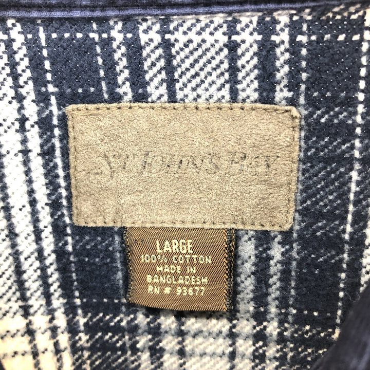 90s~ ST JOHN'S BAY Long Sleeve Flannel Check Shirt Men's Size L Vintage /eaa487227