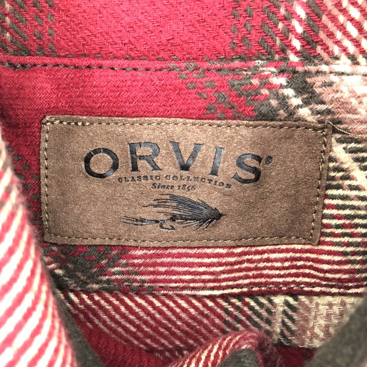 00'S ORVIS long sleeve heavy flannel check shirt, men's size M /eaa487228