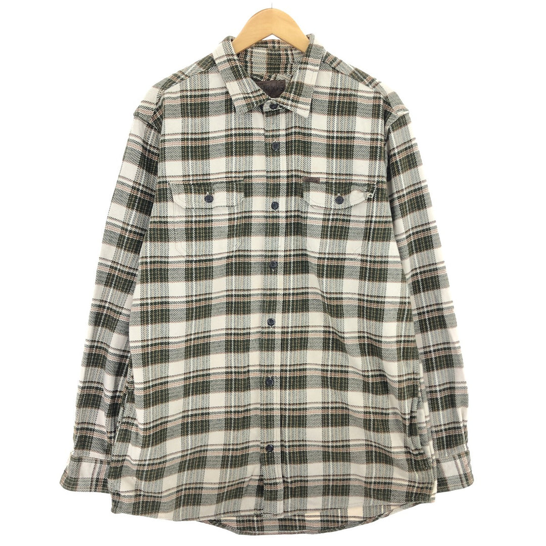 ORVIS Long Sleeve Heavy Flannel Check Shirt Men's Size L /eaa487231