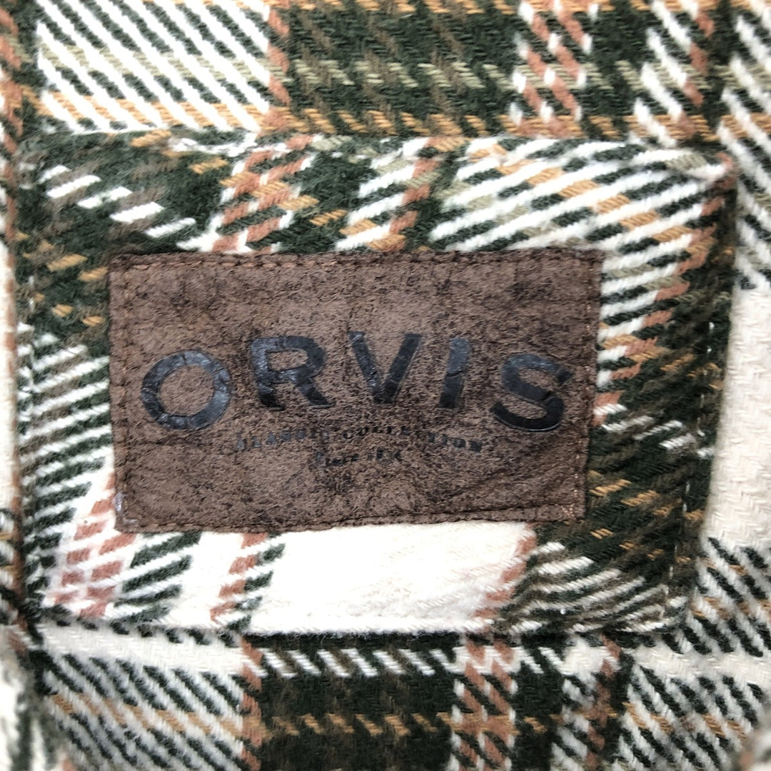 ORVIS Long Sleeve Heavy Flannel Check Shirt Men's Size L /eaa487231