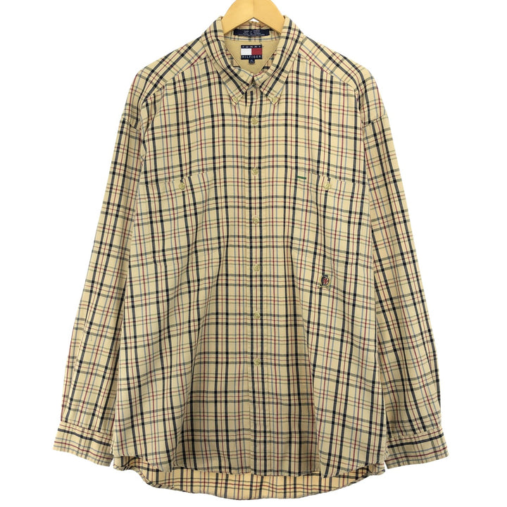 90s~ Tommy Hilfiger Long Sleeve Button-Down Check Shirt Men's XL Vintage /eaa487300