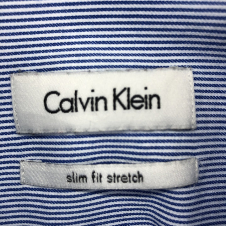 Calvin Klein SLIM FIT STRETCH Long Sleeve Cotton Striped Shirt Men's L /eaa487301