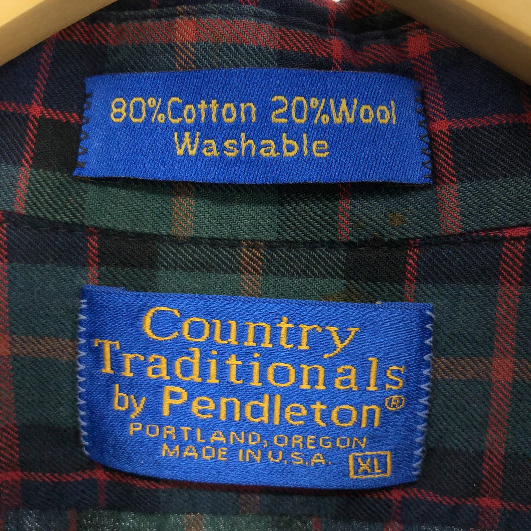 ~90'S Pendleton Country Traditionals long sleeve button down check shirt made in USA, men's XL size /eaa487312