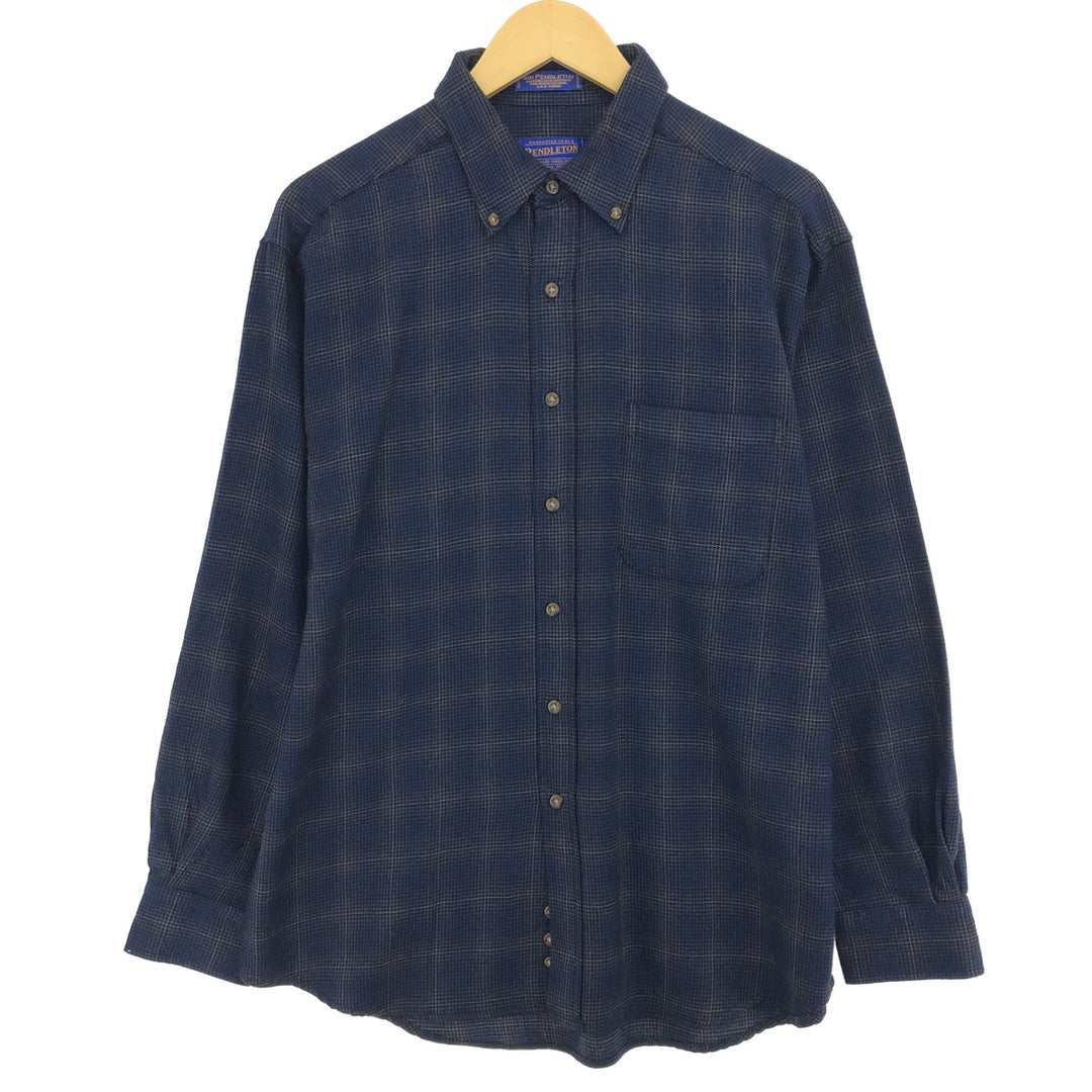 00'S Pendleton Sir Pendleton Gun Club Check Wool Button Down Shirt Men's L size /eaa487325