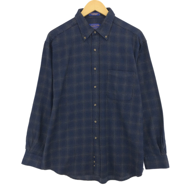 00'S Pendleton Sir Pendleton Gun Club Check Wool Button Down Shirt Men's L size /eaa487325