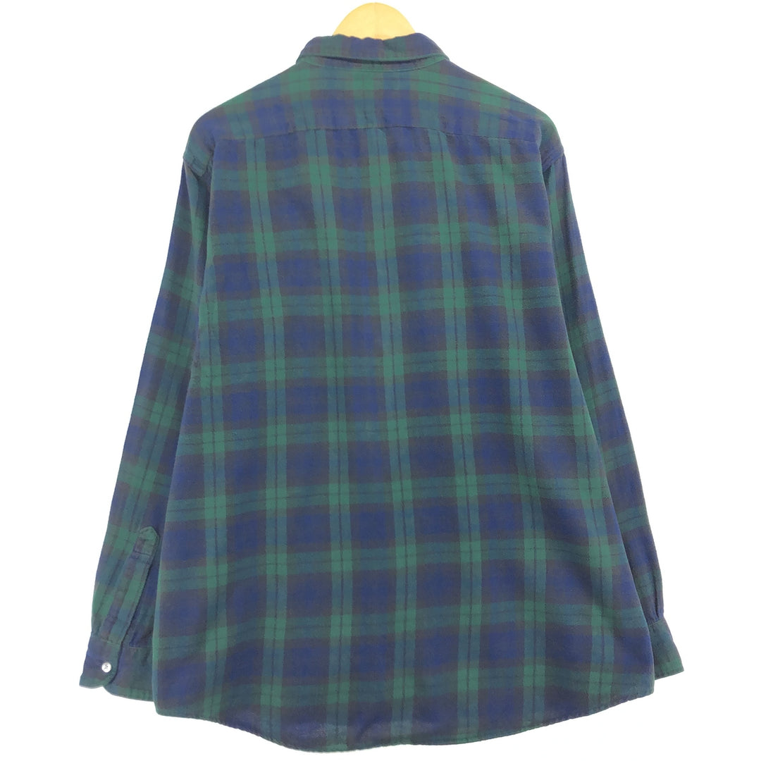 80'S LLBean Blackwatch Check Long Sleeve Flannel Check Shirt Made in USA Men's XL /eaa487366