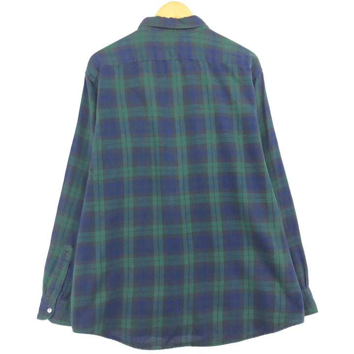 80'S LLBean Blackwatch Check Long Sleeve Flannel Check Shirt Made in USA Men's XL /eaa487366